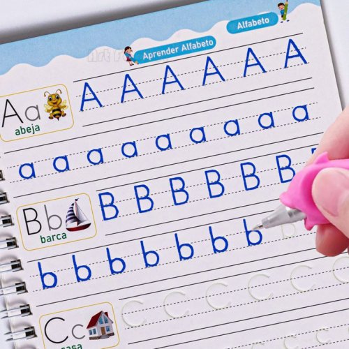 Imagen de Libro Mágico Español para Aprender Números en Letras: Cuaderno de Práctica Reutilizable con Juego de Escritura Montessori para Niños