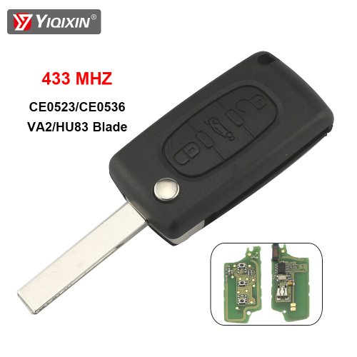 Zdjęcie Odwróć zdalny kluczyk samochodowy do Peugeot 206 207 208 307 308 407 607 807 Partner do Citroen C2 C3 C4 C5 Berlingo Xsara 3 przyciski HU83/VA2