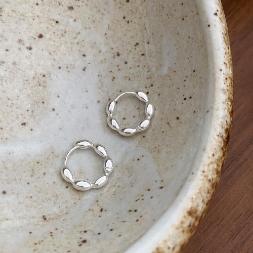 Imagen de Pendientes de aro de rama de olivo de Plata de Ley 925 con incrustaciones simples de temperamento para mujer, accesorios de joyería de boda
