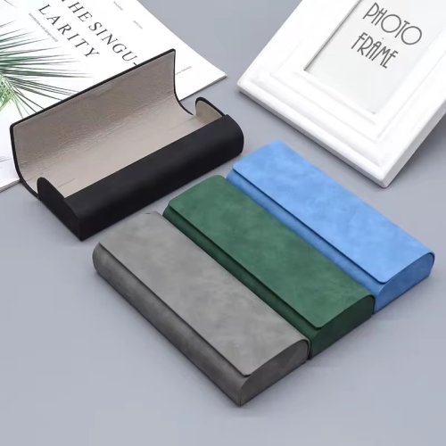 Zdjęcie Eleganckie skórzane etui na okulary – retro pudełka do przechowywania okularów korekcyjnych i przeciwsłonecznych, modne dla kobiet i mężczyzn