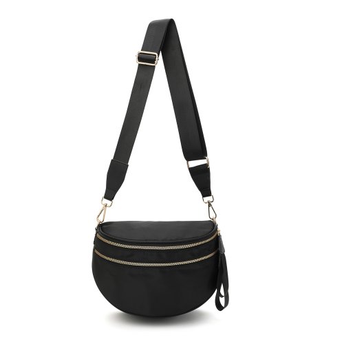 Afbeelding van DOYOGI Zwart-wit Geruite Ruime Heuptas Crossbody Tassen voor Vrouwen Nylon Reizen essentials Mama Tas Luiertas voor Moeder