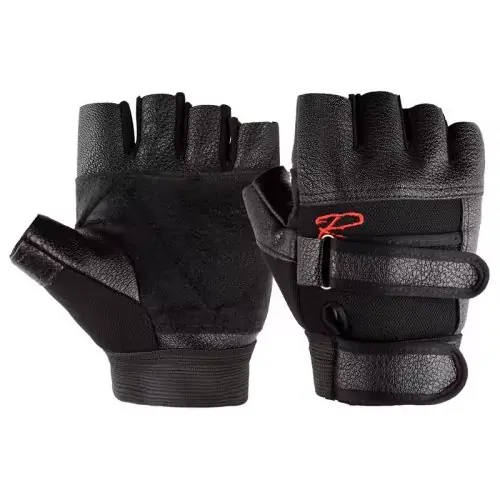 Image de Gants Fitness Cuir Demi-Doigt - Style Punk & Sport