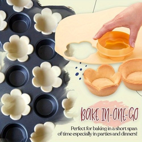 Immagine di Set di Pressino per Pasta per Pasticceria con Forma di Fiore: Stampo Creativo per Torta, Tazza e Biscotti – Pressa per Dolci Fai da Te
