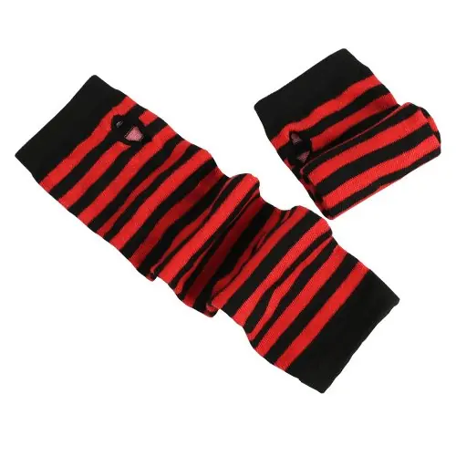 Image de Gants Longs Rayés Punk Rock - Style Coréen pour Femmes