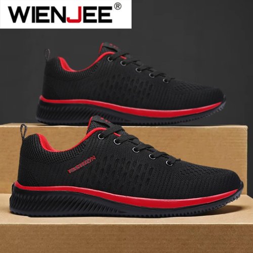 Image of Men's Lightweight Knit Running Shoes – Breathable Casual Sneakers for Outdoor Sports, Gym, and Daily Wear, Sizes 38-47