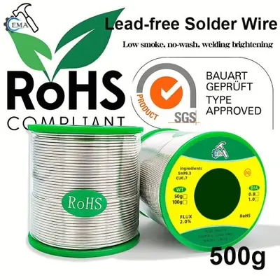 Image de Fil à Souder Sans Plomb - 0.5mm à 1.0mm - Noyau de Colophane