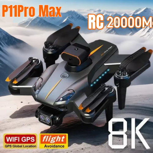 Immagine di Drone GPS P11 Max con Doppia Fotocamera 8K HD, 5G, Evitamento Ostacoli, Brushless, Autonomia 20.000m – Modello 2026 per Fotografia Aerea Professionale