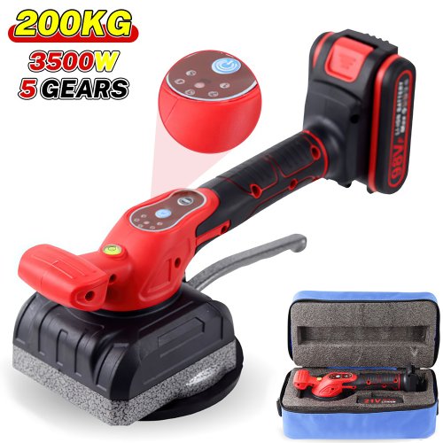 Image of Professional 200kg Cordless Tile Vibrator with 5-Speed Adjustment and Enhanced Suction Cup for Precise Floor Leveling and Tile Paving