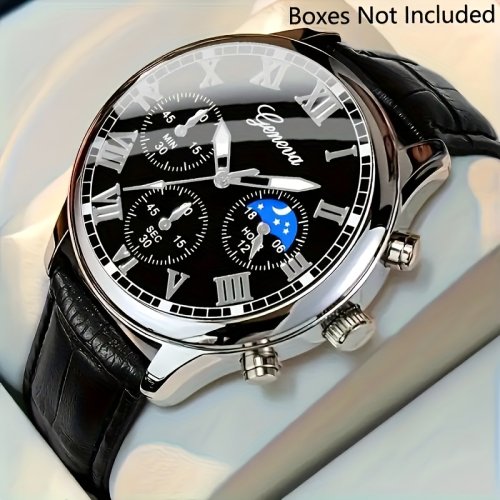 Image de Montre Homme Cuir PU - Élégante & Polyvalente