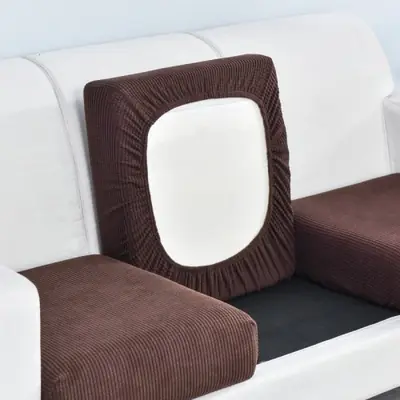 Image de Housse de Canapé Élastique en Polaire - Protection Confortable pour Salon et Chaises