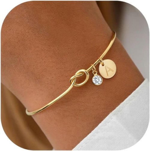 Immagine di Bracciale Oro 14K con Pietra Portafortuna - Regalo Perfetto per Damigella d'Onore