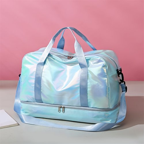 Bild von Multifunktionale, lässige Reisetasche mit großem Fassungsvermögen – leichte Weekender-Tasche aus robustem Nylon für Fitnessstudio, Sport, Übernachtungen und Ausflüge