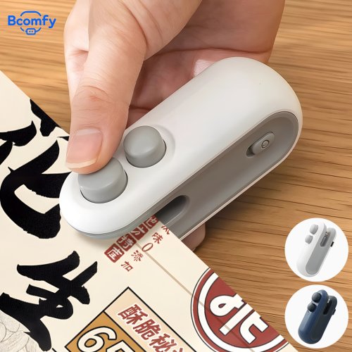 Imagen de Mini sellador de bolsas de plástico, máquina de sellado térmico portátil para aperitivos, sellador térmico de paquetes de alimentos portátil recargable 2 en 1