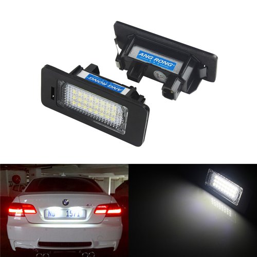 Afbeelding van Angrong 2x CANBUS LED Kentekenverlichting Lamp voor BMW 3 Serie E90 E92 en 5 Serie E39 E60 E61 - Helder Wit, Foutvrij, Direct Inbouw