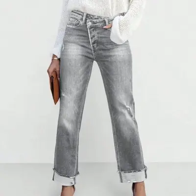 Image de Jean Slim Taille Haute en Denim Extensible - Femme