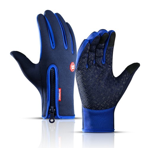 Afbeelding van Herfst Winter Motorhandschoenen Heren Dames Winddicht Antislip Touchscreen Fleece Warm houden voor werkhandschoenen Heren Sportfiets Zwart