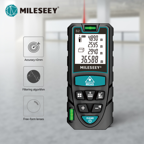 Image of MILESEEY Laser Distance Meter S2 40M 60M 80M 100M 120M Laser Rangefinder,Trenas a Laser with Multi Measurement Function