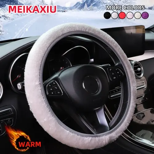Image de Housse de Volant Hiver en Peluche Chauffante - Confort & Chaleur