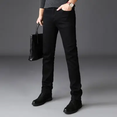 Image de Jeans Homme Noir Classique - Coupe Droite Stretch