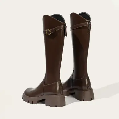 Image de Bottes Hautes Femme Fourrure - Style Chevalier & Talon Carré