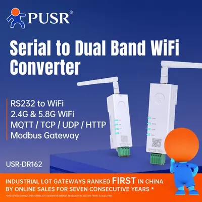 Image de Convertisseur WiFi RS232/RS485 vers TCP/IP - Passerelle Modbus RTU