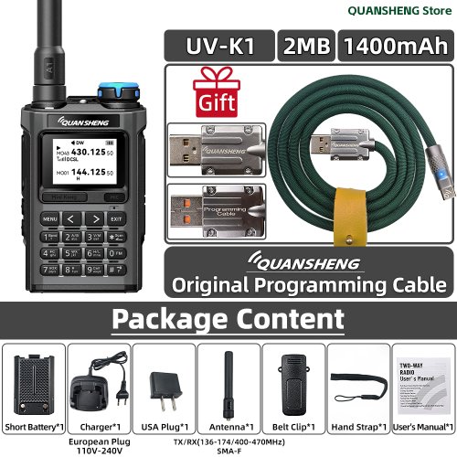 Afbeelding van Quansheng UV K1 8 MINI Walkie Talkie Lange afstand Camping Noodsituatie FM AM Ham Communicatie Radio Transceiver Draadloze set Walkier