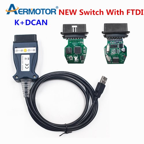 Afbeelding van Volledige BMW Diagnostische USB Interface met FTDI FT232RL Chip, K+CAN Kabel met Schakelaar voor INPA en EDiag – Precisie OBD2 Scanner voor Auto Reparatie