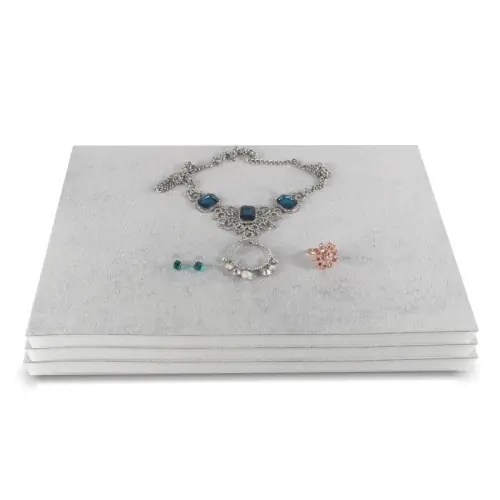 Image de Présentoir de Bijoux Velours Noir & Gris - Organisez Vos Bijoux avec Style