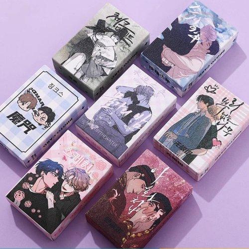Zdjęcie 50 sztuk/zestaw koreański Manga laserowe karty Lomo komiks postacie Mini pocztówka HD fotokarta prezent Cosplay