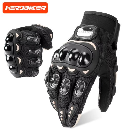 Afbeelding van Ademende Motorhandschoenen voor Heren met Volledige Vingers - Mesh Handschoenen voor Motorfiets, Touchscreen Compatibel en Geschikt voor Racing