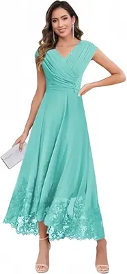 Image de Robe Maman de la Mariée Longueur Thé - Élégante & Sophistiquée