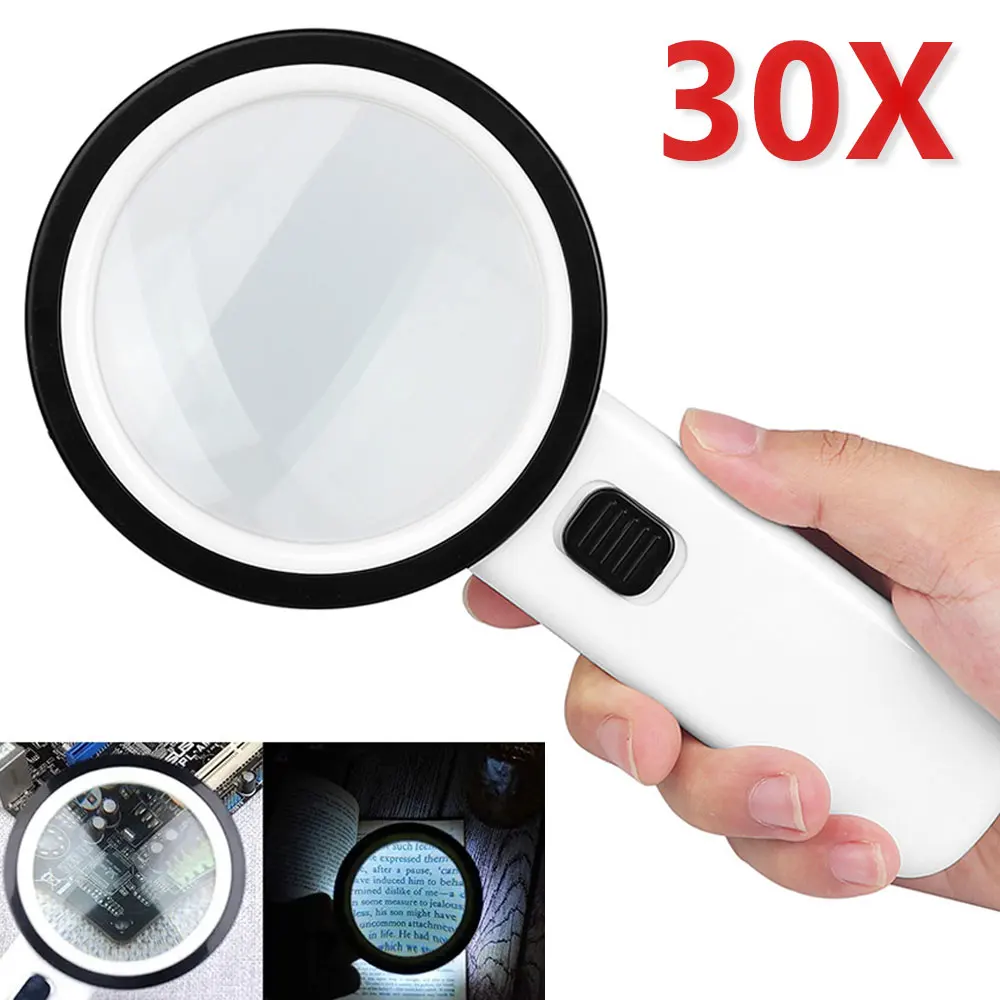 Bild von Beleuchtete Handlupe mit 12 LEDs – Perfekt für Senioren & Detailarbeit