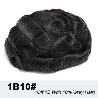 Image de Perruque homme cheveux naturels mono filament durable