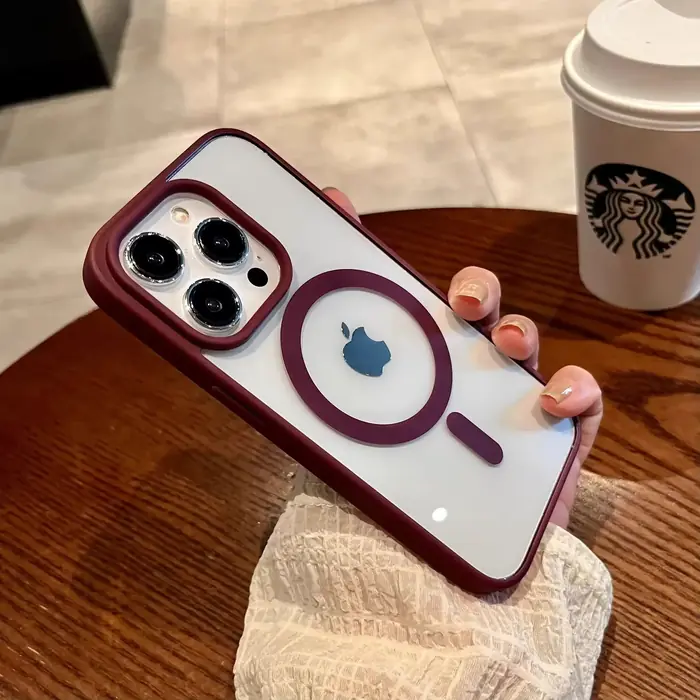 Image de Coque pour iPhone Magnétique en Titane - Protection Ultra-Résistante & Chargement MagSafe