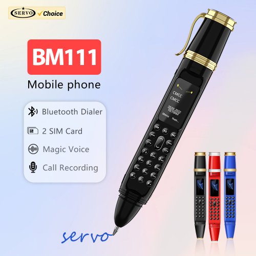 Imagen de Pluma Teléfono Portátil 3 en 1 con Ventilador, Dual SIM, Bluetooth y Grabadora de Voz - Estilo Magic Voice Pen Original