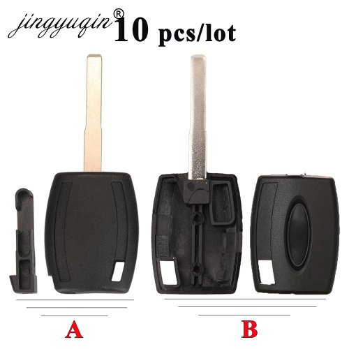 Image of 10-Pack Transponder Key Shell Case for Ford Fiesta, Mondeo, Focus, C-Max, S-Max, Galaxy, Kuga - Hu101 Blank Remote Cover Without Chip