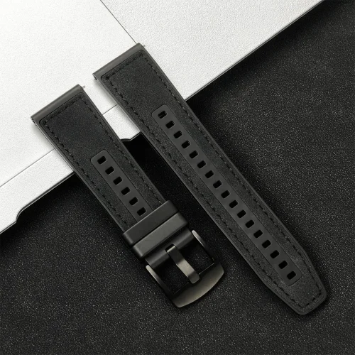 Immagine di Cinturino in silicone in pelle da 22 mm per Huawei Watch GT5 5Pro GT4 Bracciale di ricambio da 46 mm per Samsung Galaxy Watch 3 45mm Gear S3 46mm