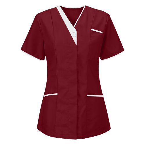Image de Chemisier de Travail Femme - Col V Manches Courtes