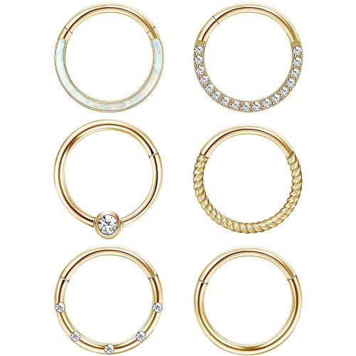 Image of Surgical Steel Nose Hoop Ring for Women and Men – Septum, Conch, Helix & Cartilage Piercing Jewelry with Clicker Closure