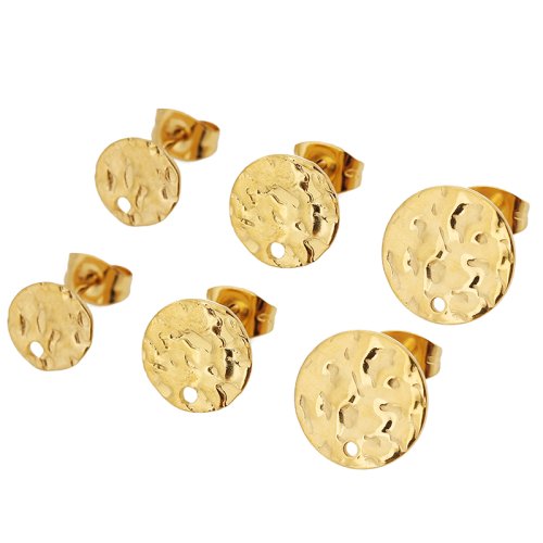 Bild von Edelstahl Ohrstecker mit Gold-Prägung – DIY Schmuckbasis