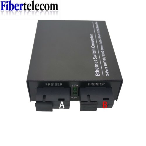 Bild von Gigabit-Medienkonverter mit 2x RJ45 UTP und 2x SC Glasfaser-Ports – Hochleistungs-Switch für 10/100/1000 Mbps Netzwerke