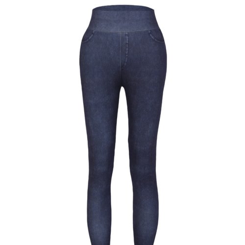 Imagen de Mallas de Yoga de mezclilla sintética para mujer, mallas elásticas para Fitness, medias ajustadas de...