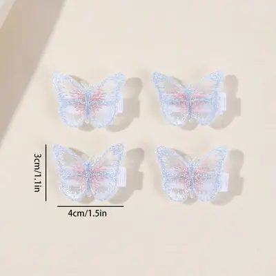 Image de Pinces à Cheveux Papillon Strass - Lot de 10