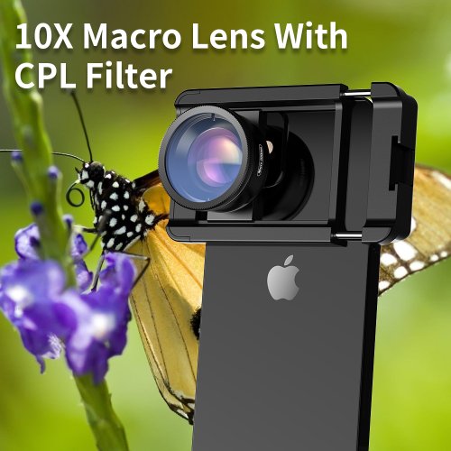 Zdjęcie Profesjonalny Obiektyw Makro 100mm z Filtrem CPL – Wysoka Jakość Zdjęć 4K HD dla Smartfonów iPhone, Samsung i Innych Modeli