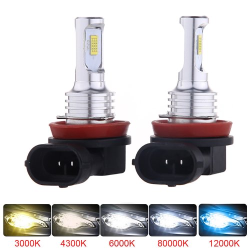 Imagen de 2 uds H11 H8 H9 bombilla LED para faros de coche Kit de haz 12V 80W luz antiniebla de coche de alta potencia 3000K 6000K bombillas para faros de coche 30000LM