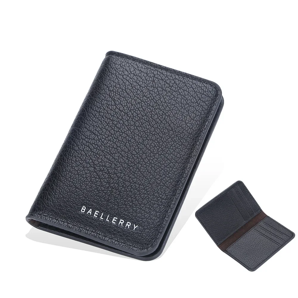 Imagen de Baellerry, tarjetero compacto y delgado, billetera de cuero suave para hombre, Mini tarjeteros, bill...