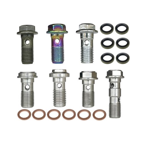 Imagen de Pinza de Freno de Acero Inoxidable M8 y M10 con Perno Banjo y Tornillo de Drenaje de Aceite para Moto Yamaha, Kawasaki, Suzuki, Aprilia – Tornillo de Manguera de Freno de Alta Calidad