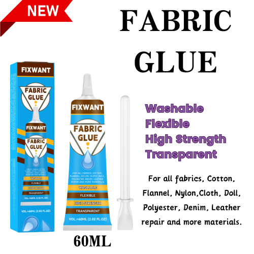 Bild von FIXWANT 60 ml Stoffkleber, klarer Kontakt, DIY-Stoff, Faserkleber, Mehrzweck-Hochzeitskleid, Ledertasche, Diamantglas, Kleber