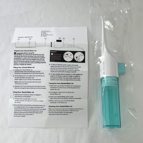 Immagine di Irrigatore Orale Portatile Naturale con Filo Interdentale Manuale per una Pulizia Dentale Completa e Igienica a Casa