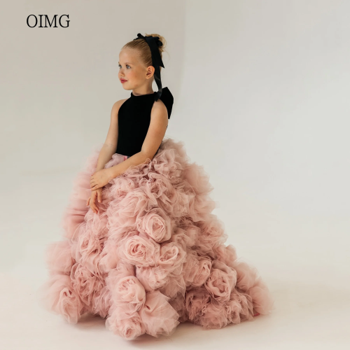 Prinzessin-Kleid für Blumenmädchen – Luxus Ballkleid mit Stehkragen